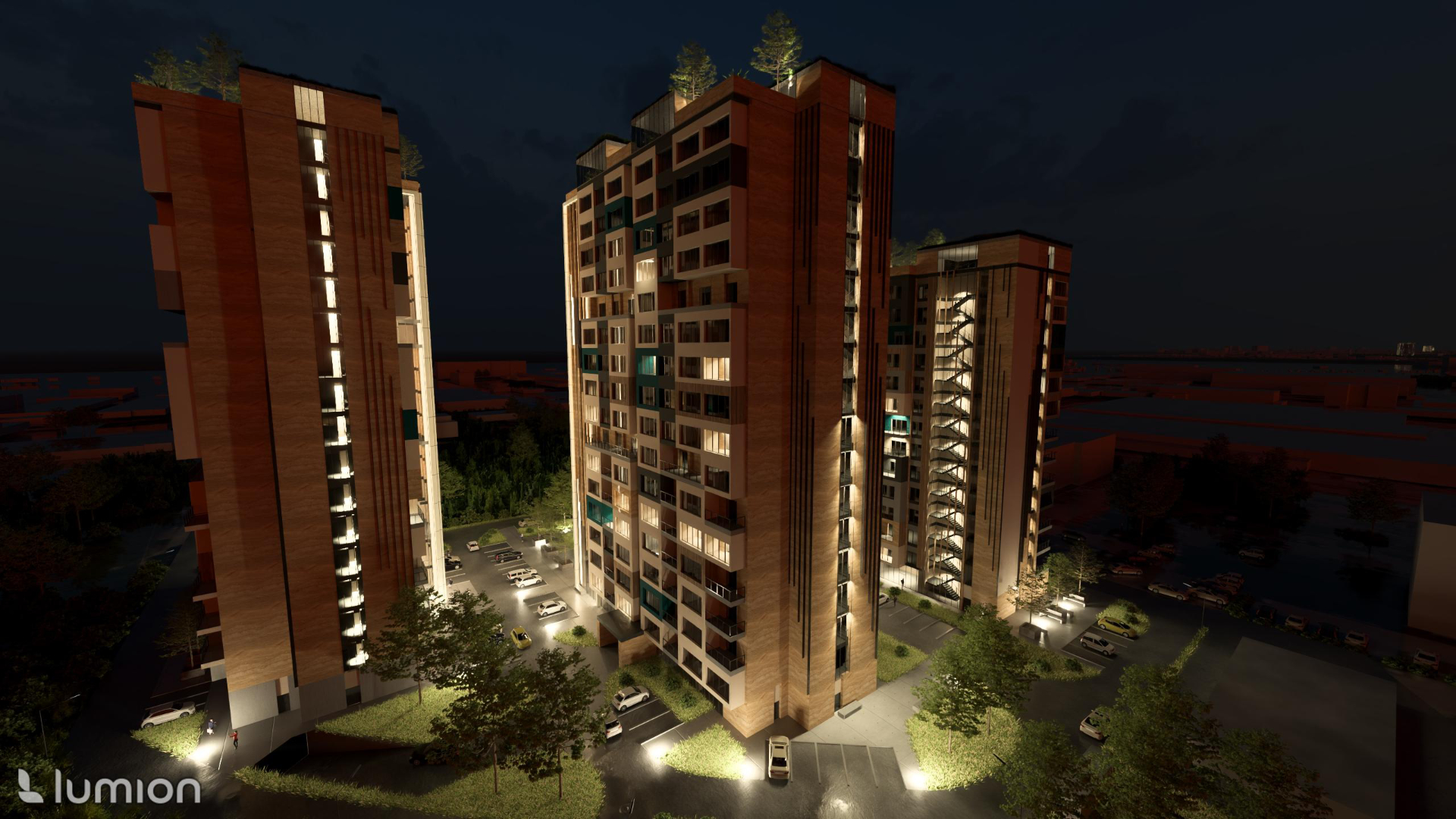 Akademiki - Widok nocny - 2